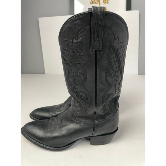 Nocona Black Leather Cowboy Boots Men’s Size 9D Western Mexico Heritage Ranch main image 7